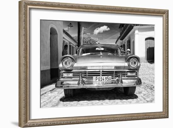 Cuba Fuerte Collection B&W - American Classic Car in Trinidad VII-Philippe Hugonnard-Framed Photographic Print