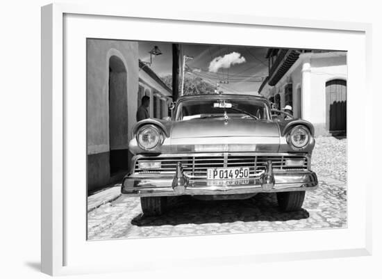 Cuba Fuerte Collection B&W - American Classic Car in Trinidad VII-Philippe Hugonnard-Framed Photographic Print