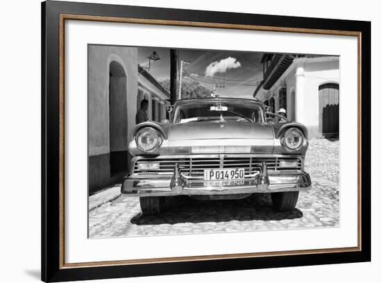 Cuba Fuerte Collection B&W - American Classic Car in Trinidad VII-Philippe Hugonnard-Framed Photographic Print