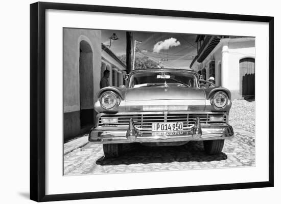 Cuba Fuerte Collection B&W - American Classic Car in Trinidad VII-Philippe Hugonnard-Framed Photographic Print