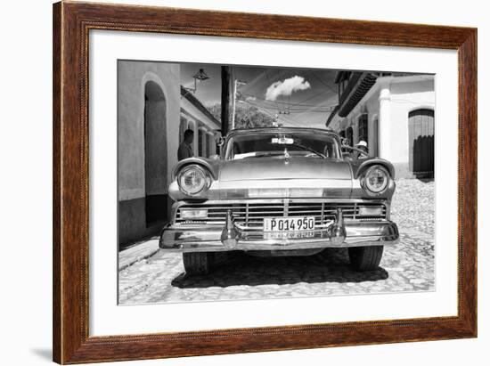Cuba Fuerte Collection B&W - American Classic Car in Trinidad VII-Philippe Hugonnard-Framed Photographic Print