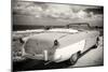 Cuba Fuerte Collection B&W - American Classic Car on the Beach III-Philippe Hugonnard-Mounted Photographic Print