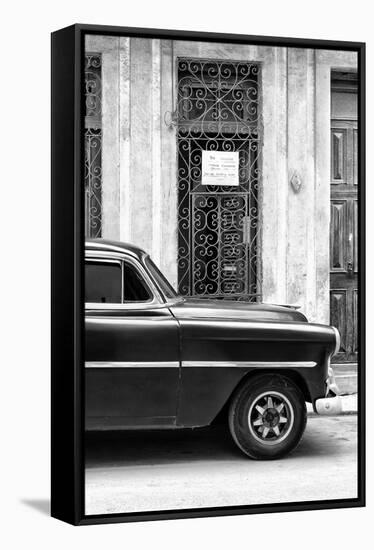 Cuba Fuerte Collection B&W - Bel Air Chevy III-Philippe Hugonnard-Framed Stretched Canvas