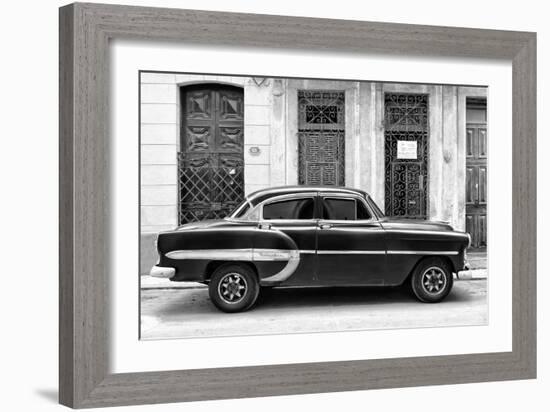 Cuba Fuerte Collection B&W - Bel Air Chevy-Philippe Hugonnard-Framed Photographic Print