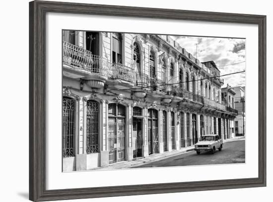 Cuba Fuerte Collection B&W - Car on Street of Havana-Philippe Hugonnard-Framed Photographic Print