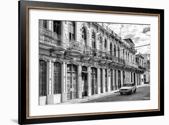 Cuba Fuerte Collection B&W - Car on Street of Havana-Philippe Hugonnard-Framed Photographic Print