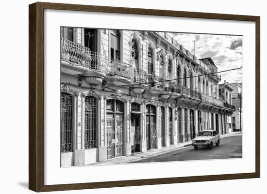 Cuba Fuerte Collection B&W - Car on Street of Havana-Philippe Hugonnard-Framed Photographic Print