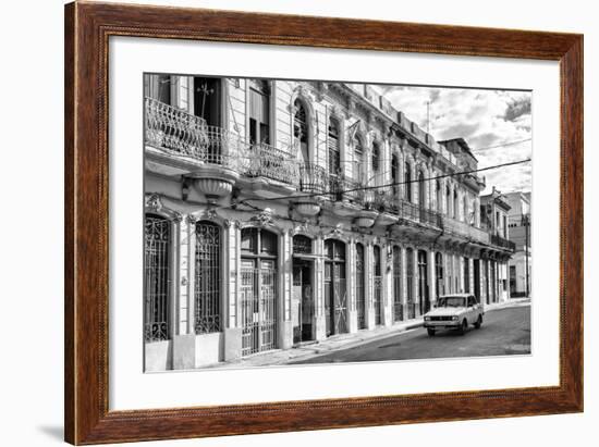 Cuba Fuerte Collection B&W - Car on Street of Havana-Philippe Hugonnard-Framed Photographic Print