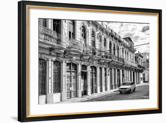 Cuba Fuerte Collection B&W - Car on Street of Havana-Philippe Hugonnard-Framed Photographic Print