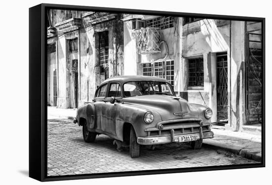 Cuba Fuerte Collection B&W - Chevrolet Classic Car II-Philippe Hugonnard-Framed Stretched Canvas