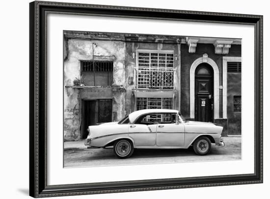 Cuba Fuerte Collection B&W - Classic American Car in Havana II-Philippe Hugonnard-Framed Photographic Print