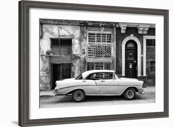 Cuba Fuerte Collection B&W - Classic American Car in Havana II-Philippe Hugonnard-Framed Photographic Print