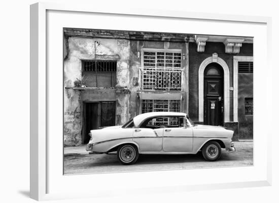 Cuba Fuerte Collection B&W - Classic American Car in Havana II-Philippe Hugonnard-Framed Photographic Print