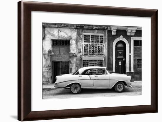 Cuba Fuerte Collection B&W - Classic American Car in Havana II-Philippe Hugonnard-Framed Photographic Print
