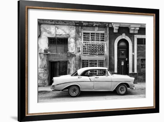 Cuba Fuerte Collection B&W - Classic American Car in Havana II-Philippe Hugonnard-Framed Photographic Print