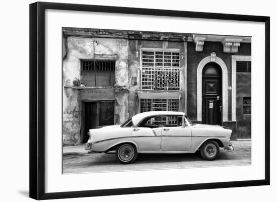 Cuba Fuerte Collection B&W - Classic American Car in Havana II-Philippe Hugonnard-Framed Photographic Print