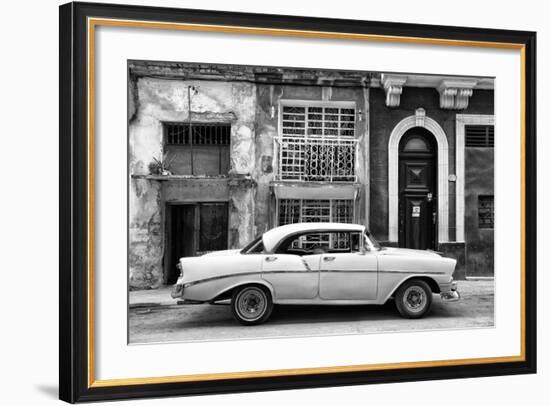 Cuba Fuerte Collection B&W - Classic American Car in Havana II-Philippe Hugonnard-Framed Photographic Print