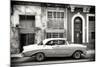 Cuba Fuerte Collection B&W - Classic American Car in Havana-Philippe Hugonnard-Mounted Photographic Print