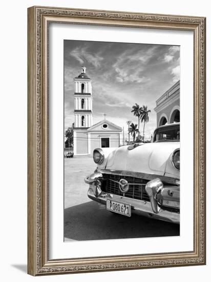 Cuba Fuerte Collection B&W - Classic Car in Santa Clara II-Philippe Hugonnard-Framed Photographic Print