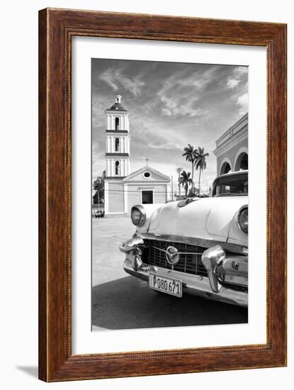 Cuba Fuerte Collection B&W - Classic Car in Santa Clara II-Philippe Hugonnard-Framed Photographic Print