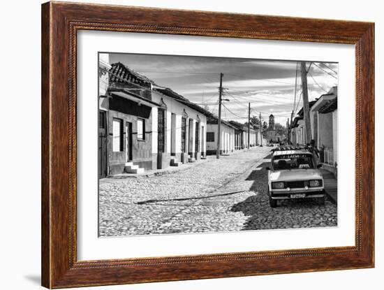 Cuba Fuerte Collection B&W - Lada Taxi in Trinidad II-Philippe Hugonnard-Framed Photographic Print