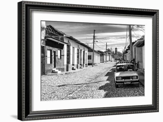 Cuba Fuerte Collection B&W - Lada Taxi in Trinidad II-Philippe Hugonnard-Framed Photographic Print