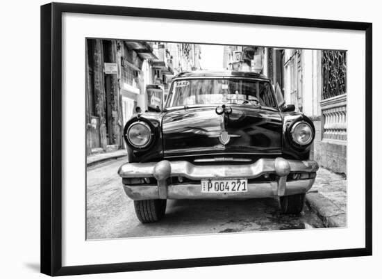 Cuba Fuerte Collection B&W - Old American Taxi Car II-Philippe Hugonnard-Framed Photographic Print