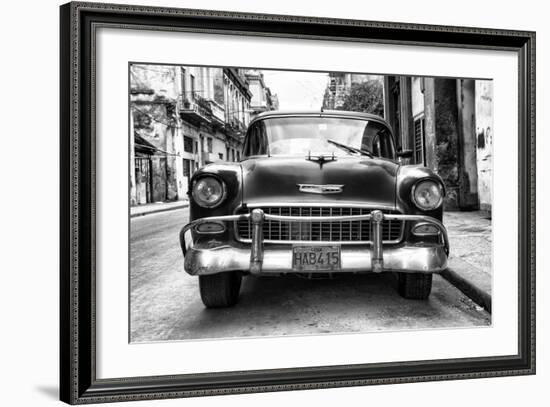 Cuba Fuerte Collection B&W - Old Chevrolet in Havana III-Philippe Hugonnard-Framed Photographic Print