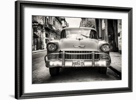 Cuba Fuerte Collection B&W - Old Chevrolet in Havana-Philippe Hugonnard-Framed Photographic Print