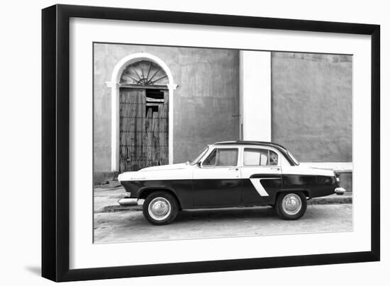 Cuba Fuerte Collection B&W - Old Classic Car in Santa Clara II-Philippe Hugonnard-Framed Photographic Print