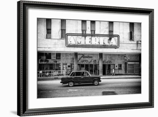 Cuba Fuerte Collection B&W - Teatro America - Havana-Philippe Hugonnard-Framed Photographic Print