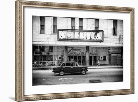 Cuba Fuerte Collection B&W - Teatro America - Havana-Philippe Hugonnard-Framed Photographic Print