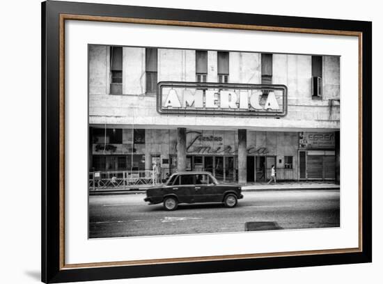 Cuba Fuerte Collection B&W - Teatro America - Havana-Philippe Hugonnard-Framed Photographic Print