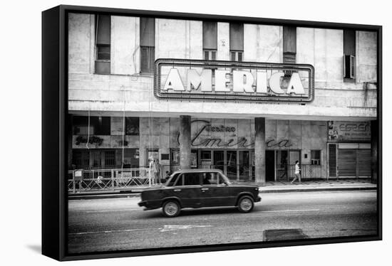 Cuba Fuerte Collection B&W - Teatro America - Havana-Philippe Hugonnard-Framed Stretched Canvas
