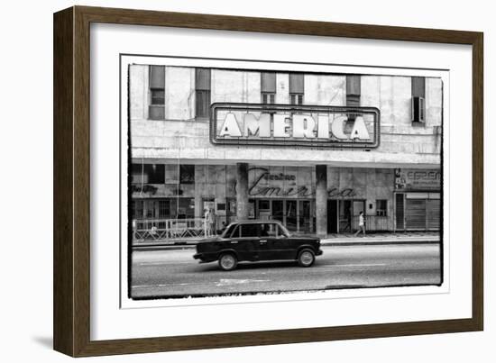 Cuba Fuerte Collection B&W - Teatro America in Havana-Philippe Hugonnard-Framed Photographic Print