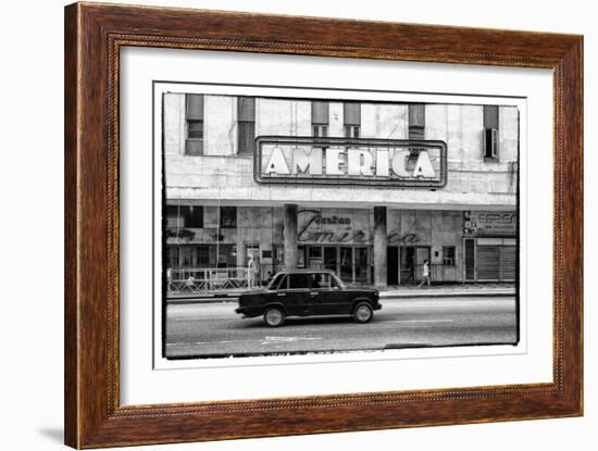 Cuba Fuerte Collection B&W - Teatro America in Havana-Philippe Hugonnard-Framed Photographic Print