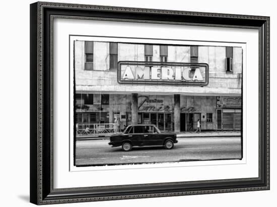 Cuba Fuerte Collection B&W - Teatro America in Havana-Philippe Hugonnard-Framed Photographic Print