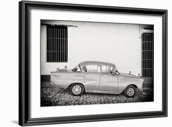 Cuba Fuerte Collection B&W - Trinidad Classic Car-Philippe Hugonnard-Framed Photographic Print