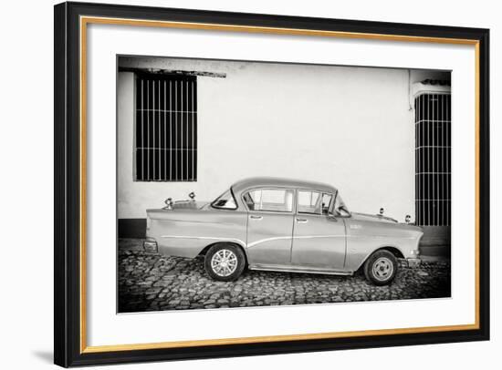 Cuba Fuerte Collection B&W - Trinidad Classic Car-Philippe Hugonnard-Framed Photographic Print