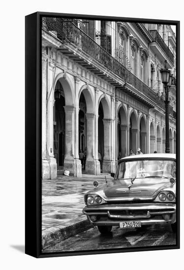 Cuba Fuerte Collection B&W - Vintage Car in Havana IX-Philippe Hugonnard-Framed Premier Image Canvas