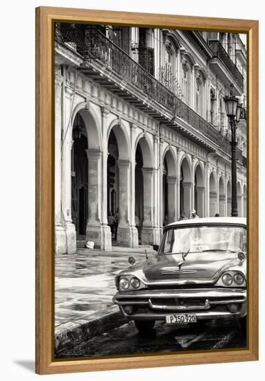 Cuba Fuerte Collection B&W - Vintage Car in Havana VIII-Philippe Hugonnard-Framed Premier Image Canvas