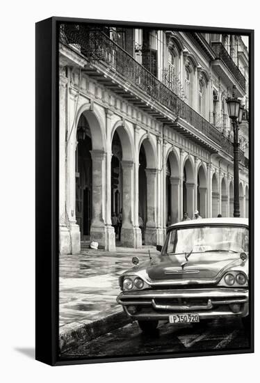 Cuba Fuerte Collection B&W - Vintage Car in Havana VIII-Philippe Hugonnard-Framed Premier Image Canvas