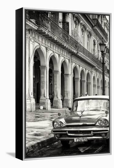 Cuba Fuerte Collection B&W - Vintage Car in Havana VIII-Philippe Hugonnard-Framed Premier Image Canvas