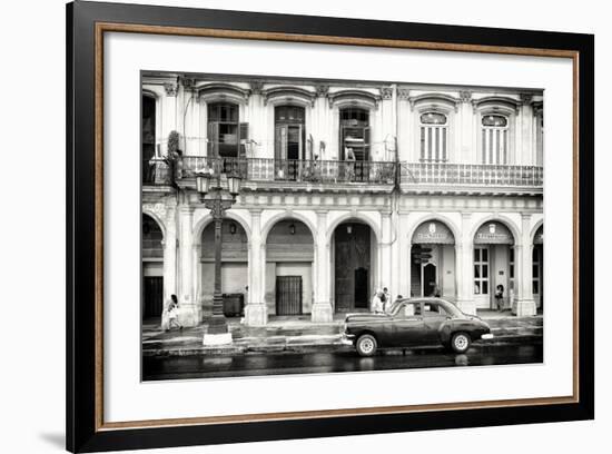 Cuba Fuerte Collection B&W - Vintage Car in Havana-Philippe Hugonnard-Framed Photographic Print