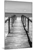 Cuba Fuerte Collection B&W - Wooden Pier on Tropical Beach V-Philippe Hugonnard-Mounted Photographic Print