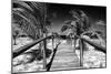 Cuba Fuerte Collection B&W - Wooden Pier on Tropical Beach VI-Philippe Hugonnard-Mounted Photographic Print