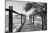 Cuba Fuerte Collection B&W - Wooden Pier on Tropical Beach VIII-Philippe Hugonnard-Mounted Photographic Print