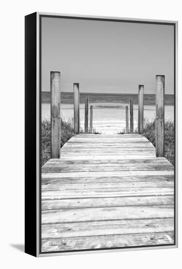 Cuba Fuerte Collection B&W - Wooden Pier on Tropical Beach X-Philippe Hugonnard-Framed Premier Image Canvas