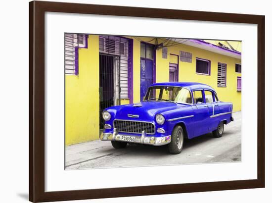 Cuba Fuerte Collection - Beautiful Classic American Blue Car-Philippe Hugonnard-Framed Photographic Print