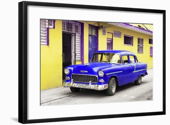 Cuba Fuerte Collection - Beautiful Classic American Blue Car-Philippe Hugonnard-Framed Photographic Print